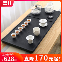Wujin Stone Tea Plate Kung Fu Tea Set Home Living Room Fully Automatic Integrated with Induction Cooker Kettle Tea Table