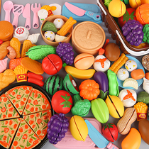 With watermelon children cut fruit toys little boys and girls playing house vegetables and fruits baby chesele