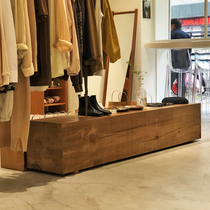 Nordic log bench personality creative TV cabinet retro low stool rest area whole wooden square strip old shoe stool stool