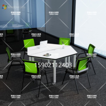 Hexagonal hexagonal table triangle combination conference table maker classroom experiment discussion desk activity room table and chair