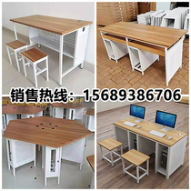 Customized school room micro-machine room hexagonal computer desk single double steel frame splicing activity practical training exam table