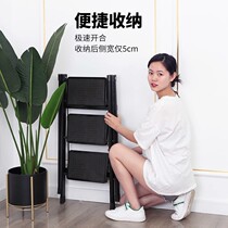 Household bench 2-layer folding herringbone ladder telescopic bench two-step ladder moving staircase thickening four-step multi-function