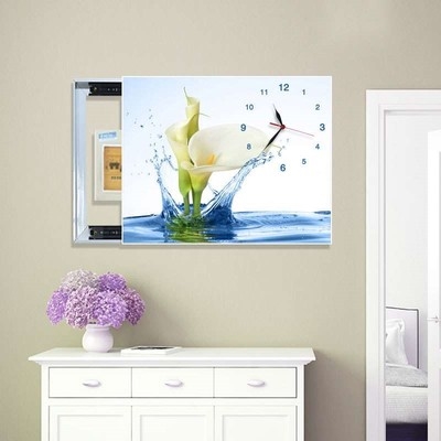 Rectangular art decorative electric meter box decorative painting can be pushed and pulled hydraulic meter box to block clock retro