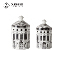 Nordic neoclassical art portrait and architectural storage tank ceramic decoration tank model room soft decoration ornaments