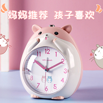 Hamster alarm clock student special get-up artifact cartoon Silent Night Light Children boys and girls 2021 New Smart