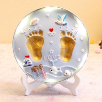 Baby 100-day handprint footprints fetal hair souvenirs making baby one year old hand foot print painting children Full Moon gift