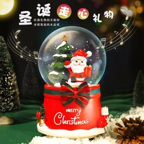 Santa Claus Crystal Ball Snowflake Music Box Children's Girls Christmas Birthday Gift Music Box Girls Boys