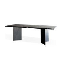 JNLEZI modern minimalist black marble dining table 2 meters rectangular Nordic industrial surprise weather dining table customization
