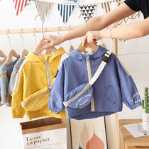 Boys spring and autumn coat 2021 New Korean version of boys and girls baby super foreign air childrens satchel jacket tide tide