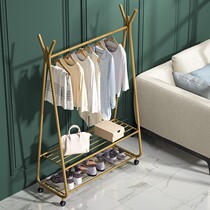Stand tall clothes rack 304 stainless steel shoe rack with hanger integrated household bedroom floor personality fashion