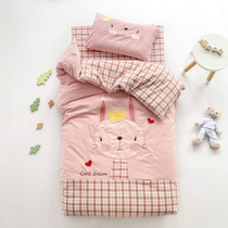 Three-piece cotton kindergarten quilt set six-piece childrens kindergarten bedding nap special baby duvet cover