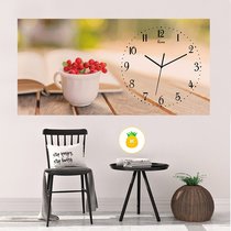 2021 Jane f clean atmosphere living room dining room hanging clock Nordic rectangular hanging painting clock glass simple modern