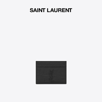 YSL Saint Laurent man MONNOGRAM black crocodile embossed leather credit card bag card holder