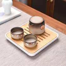 Japanese single tea set exquisite 1 person Small set fast guest one pot two cups four cups portable travel tea set teapot