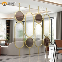Simple living room screen light luxury home decoration porch Changhong glass partition bedroom room stainless steel metal wall