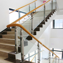  Stainless steel stair handrails guardrail railings stainless steel tempered glass indoor and outdoor columns villa self-assembly customization