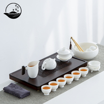 ROADMAKER kung fu tea set light luxury high grade home white porcelain tea pot lid Bowl set gift to customers