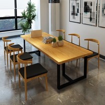 Conference table long table Nordic minimalist rectangular desk chair combined industrial wind business talks strip computer desk