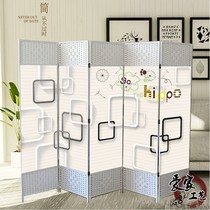 Simple screen curtain blocking beauty salon health club bedroom bedside household partition wall folding mobile folding screen l