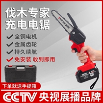 German Shari Lithium Electric Saw Charging Portable Electric Chainsaw Outdoor Wireless Small Logging Single Hand Saw Repair Branch Saw