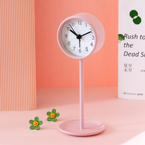 Childrens alarm clock students use desktop clock metal simple modern girl heart bedside clock creative desk decoration powder