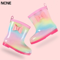 NNE childrens rain shoes girls Princess cute babies girls rain boots non-slip students water shoes kindergarten children