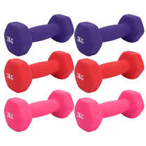 2 x 2KG Dumbbell Iron PVC Encased Hex Dumbbell Home Gym Work