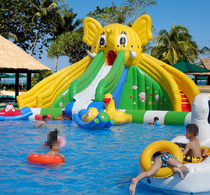 Large water park elephant inflatable water slide bracket swimming pool Trampoline children air cushion trampoline toys