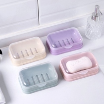 School dormitory laundry soap box with lid portable large bathroom drain cute creative bathroom soap box