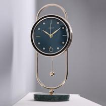 Light luxury desktop clock clock home fashion living room simple creative TV cabinet ornaments clock silent quartz clock