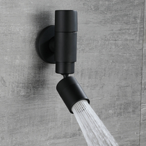 Full copper black mop pool tap quick opening splash-proof balcony mop pool lengthened small water faucet into the wall ultra-short universal