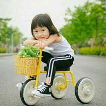 Childrens tricycle yellow bicycle baby toddler stroller