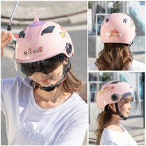 Electric battery car safety helmet Gray men and women summer four seasons universal sunscreen helmet cute adult half helmet