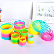 Colorful circle Childrens educational toys Magic spring circle Colorful rainbow kindergarten circle Elastic small gift telescopic ring