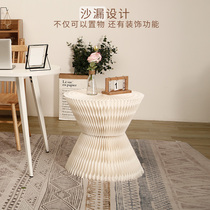 Multifunctional geometric table simple portable desk bedside shelf living room side several modern folding design Round Table