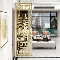 Chinese stainless steel screen partition titanium living room modern simple porch office restaurant light luxury iron decoration