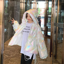 Han Shangyi no-wash bright face short cotton-padded clothes womens new Korean version of loose cotton clothes small man cotton-padded jacket colorful bread clothes