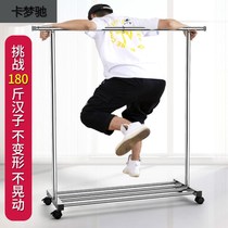Stainless steel clothes hanger floor folding indoor balcony home double-pole cool hanger telescopic outdoor sunburn