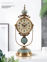 European-style light luxury clock home living room table ornaments Watch study porch decorative clock modern fashion sitting clock
