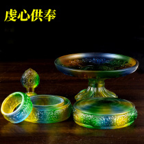 Hidden supplies crystal glazed manza disc 8 auspicious for manzaman tea roman da pan amber color