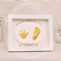 Baby footprints handprints muddy Baby Full Moon commemorative photo frames childrens new hands and feet footprints 100 days