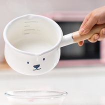 Enamel enamel scale curling cartoon nipple baby complementary food thickening single handle cooker induction cooker gas General