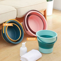 Foldable mop bucket wringing with water hand towed to mop water storage rubber cotton sponge mop barrel drag deity