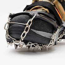 Outdoor reinforced mountaineering anti-slip crampon snow shoe cover 19 teeth stainless steel ice grip rock climbing anti-slip shoe chain
