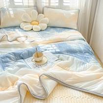 Mercury Home Textile Latex Mat Three-piece Set Summer Quilt Four-Piece Set Ice Silk Mat Cartoon Baby Mat Washable