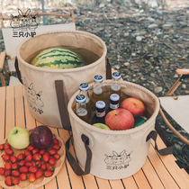 Three little donkeys portable outdoor travel foldable bucket travel basin wash basin washing bag foot bucket