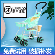 Outer Lady Bridge Rattan Chair Real Bamboo Rattan Baby Stroller Sitting Style Children Imitation Vine Car Summer Tenor Light Baby Trolley
