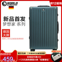 German world geography aluminum frame trolley case universal wheel suitcase 24 suitcase 20 inch boarding password box men and women