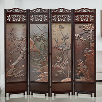 Solid wood Chinese antique screen folding movable hotel teahouse partition Living room creative entrance Double-sided retro