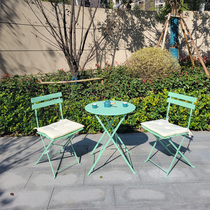 Nordic Outdoor Balcony Casual Chair Three Sets Foldable Outdoor Patio Furniture Rust-proof Sunscreen Small Embalming